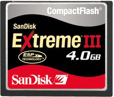 Карта памяти 4 Гб Compact Flash SanDisk Extreme III [SDCFX3-004G-E31]