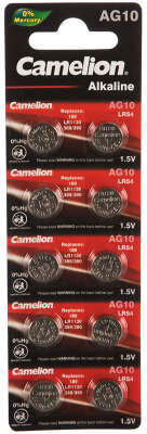 Элемент питания Camelion AG10-BP10(0%Hg) AG10 389 BL10 (10 шт. отрывной блистер) цена за 1 шт.