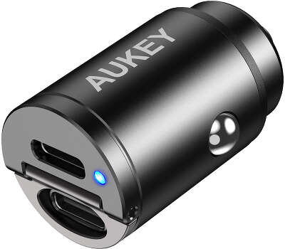 Автомобильное ЗУ Aukey Enduro Nano CC Dual-Port 2xUSB-C 30W [СС-А4]