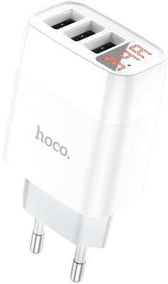 Зарядное устройство Hoco C93A, 3xUSB, 3.4А, белый