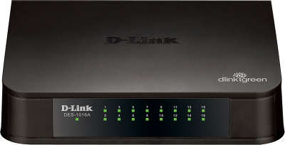 Коммутатор D-Link DES-1016A Plastic case 16*10/100TX