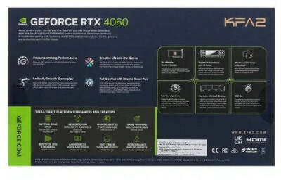 Видеокарта KFA2 nVidia GeForce RTX 4060 Core Black 8Gb GDDR6 PCI-E [46NSL8MD9NXK]