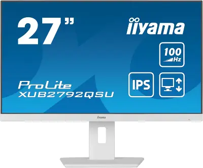 Монитор 27" Iiyama ProLite XUB2792QSU-W6 IPS WQHD HDMI, DP, USB-Hub белый