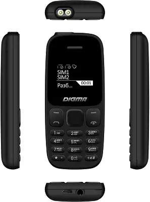 Мобильный телефон Digma A106 Linx 32Mb черный моноблок 2Sim 1.44" 68x98 GSM900/1800