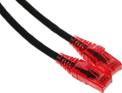 Патч-корд Hyperline PC-LPM-UTP-RJ45-RJ45-C5e-1M-LSZH-BK PC-LPM-UTP-RJ45-RJ45-C5E-1M UTP RJ-45 вил.-вилка RJ-45 кат.5E 1м черный LSZH (уп.:1шт) 24AWG