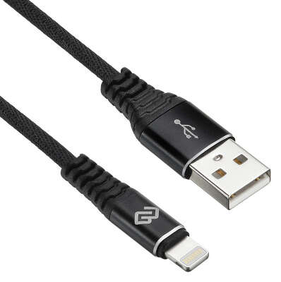 Кабель Digma LIGHT-2M-BRAIDED-BLK USB (m)-Lightning (m) 2м черный