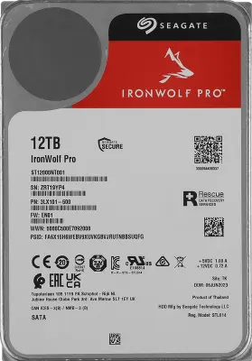 Жесткий диск SATA3 12Tb [ST12000NT001] (HDD) Seagate Ironwolf Pro, 7200rpm, 256Mb