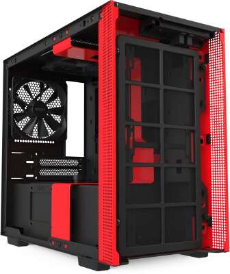 Корпус NZXT H210i, черный/красный, mini-ITX, Без БП (CA-H210I-BR)