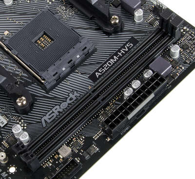 Материнская плата Asrock A520M-HVS Soc-AM4 AMD A520 2xDDR4 mATX AC`97 8ch(7.1) GbLAN RAID+VGA+HDMI