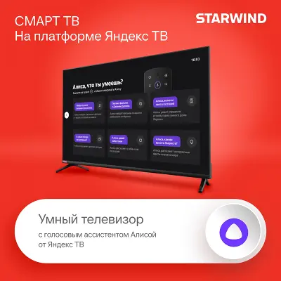 Телевизор 40" StarWind SW-LED40SG300 FHD HDMIx3, USBx2