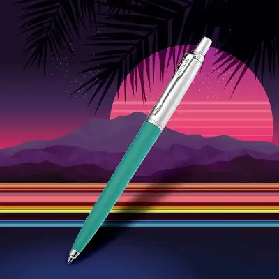 Набор ручек Parker Jotter Originals 80s Retrowave (2186315) Caribbean Blue/Apple Green M син. черн. блистер ручка шариковая 2шт.