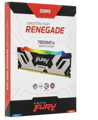 Набор памяти DDR5 DIMM 2x16Gb DDR7600 Kingston FURY Renegade Silver/Black RGB (KF576C38RSAK2-32)