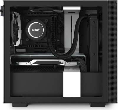 Корпус NZXT H210 Black/white, белый, mini-ITX, Без БП (CA-H210B-W1)