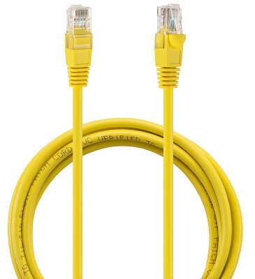 Патч-корд Buro UTP-5E-2M-Y UTP 4 пары cat.5E CCA molded 2м желтый RJ-45 (m)-RJ-45 (m)