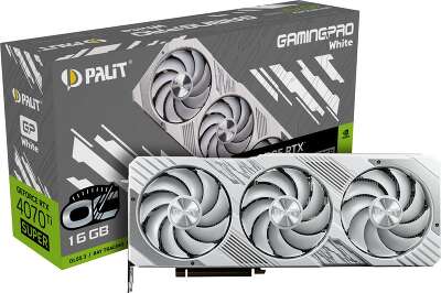 Видеокарта Palit NVIDIA nVidia GeForce RTX 4070Ti SUPER GAMINGPRO WHITE OC 16Gb DDR6X PCI-E HDMI, 3DP