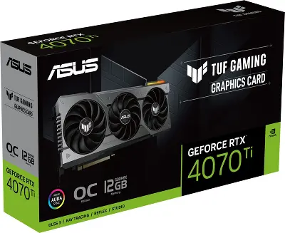 Видеокарта ASUS NVIDIA nVidia GeForce RTX 4070Ti TUF Gaming OC 12Gb DDR6X PCI-E 2HDMI, 3DP