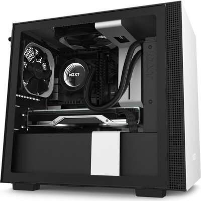 Корпус NZXT H210 Black/white, белый, mini-ITX, Без БП (CA-H210B-W1)