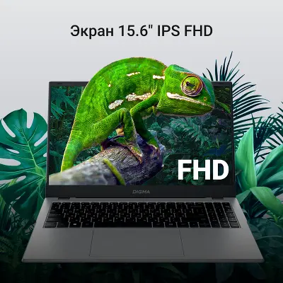 Ноутбук Digma EVE P5852 15.6" FHD IPS N200/16/512Gb SSD/W11Pro серебристый