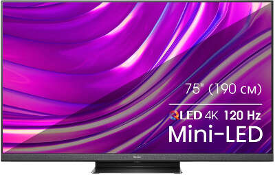 Телевизор 75" Hisense 75U8HQ, QLED, 4K UHD, черный