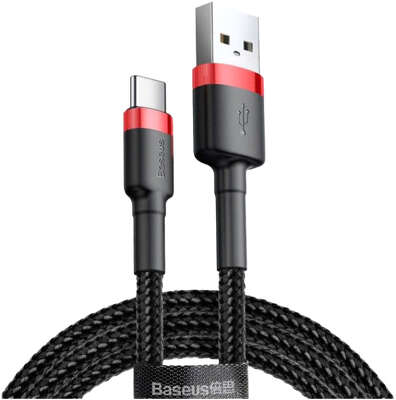 Кабель Baseus USB-A to USB-C, 2 м, Black/Red [CATKLF-C91]