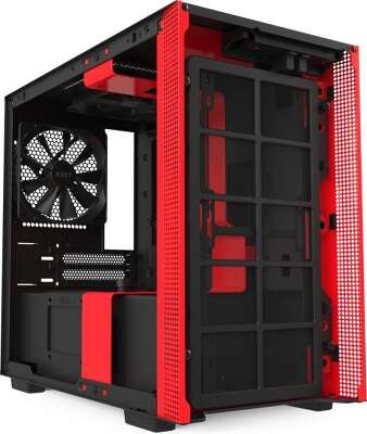 Корпус NZXT H210 Black/red, черный, mini-ITX, Без БП (CA-H210B-BR)