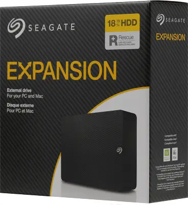 Внешний жесткий диск (HDD) Seagate 18Tb Expansion, 3.5", USB 3.0, черный