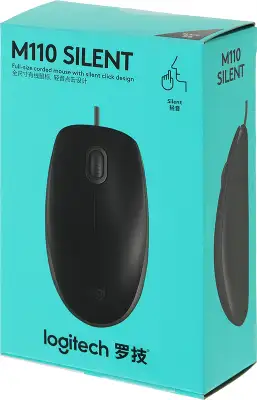 Мышь Logitech M110 Silent черный/серый оптическая 1000dpi USB 2but (910-005502)