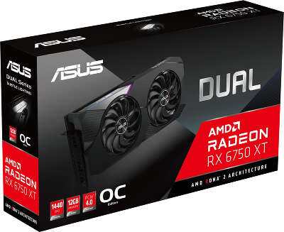 Видеокарта ASUS AMD Radeon RX 6750 XT Dual 12Gb DDR6 PCI-E HDMI, 3DP
