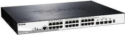 Коммутатор D-Link DGS-1510-28XMP/A1A 24x1Гбит/с 4xКомбо(10GBase-T/SFP+) 4SFP+ 24PoE+ 370W управляемый