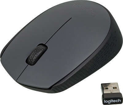 Мышь Logitech M170 серый/черный оптическая 1000dpi беспров. USB 2but (910-004646)