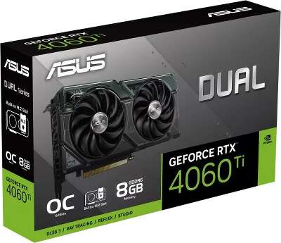 Видеокарта ASUS NVIDIA nVidia GeForce RTX 4060Ti Dual SSD OC 8Gb DDR6 PCI-E HDMI, 3DP