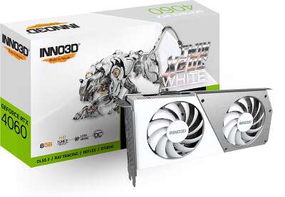 Видеокарта Inno3D NVIDIA nVidia GeForce RTX 4060 TWIN X2 OC WHITE 8Gb DDR6 PCI-E 2HDMI, 2DP