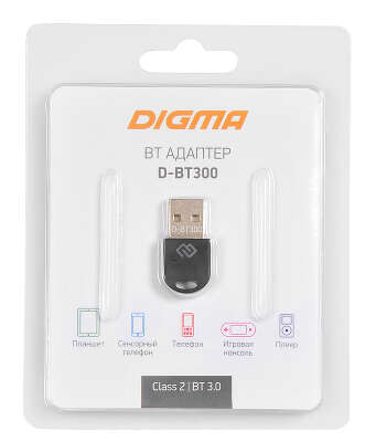 Адаптер USB Digma D-BT300 BT3.0+EDR class 2 10м черный