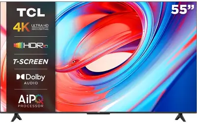 Телевизор 55" TCL 55V6B, 4K UHD, DVB-T /T2 /C, HDMIx3, USBx1, WiFi, Smart TV, черный