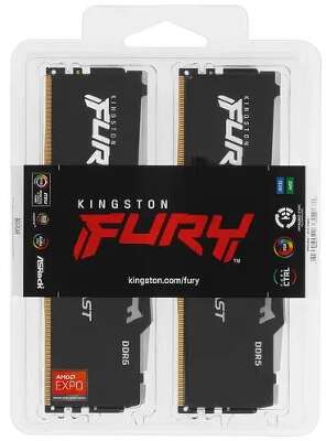 Набор памяти DDR5 DIMM 2x32Gb DDR5200 Kingston Fury Beast Black RGB (KF552C36BBEAK2-64)