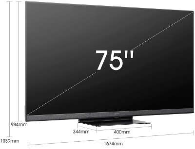 Телевизор 75" Hisense 75U8HQ, QLED, 4K UHD, черный