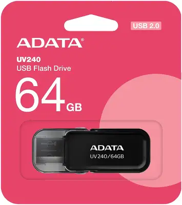 Флеш Диск A-Data 64Gb UV240 AUV240-64G-RBK USB2.0 черный