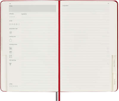 Блокнот Moleskine PASSION RECIPE PASRECP Large 130х210мм 400стр. подар.кор. красный