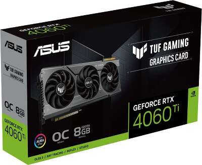 Видеокарта ASUS NVIDIA nVidia GeForce RTX 4060Ti TUF-RTX4060TI-O8G-GAMING 8Gb DDR6X PCI-E HDMI, 3DP