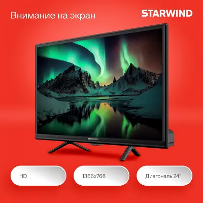 Телевизор 24" StarWind SW-LED24SG304 HD HDMIx2, USBx2