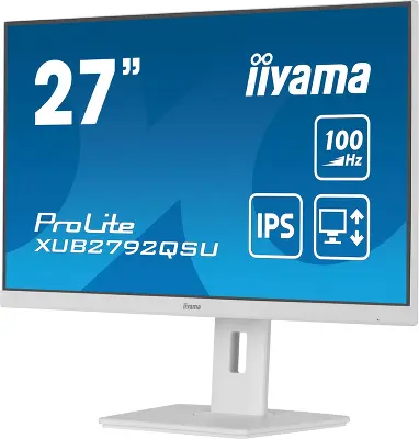 Монитор 27" Iiyama ProLite XUB2792QSU-W6 IPS WQHD HDMI, DP, USB-Hub белый