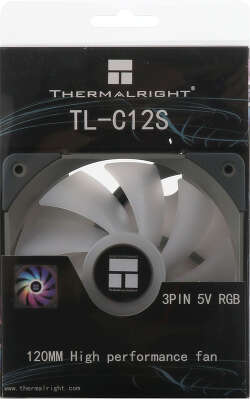 Вентилятор для корпуса Thermalright TL-C12S ARGB 120х120x25 черный 4-pin 25.6дБ Ret