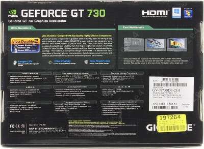 Видеокарта GIGABYTE nVidia GeForce GT730 2Gb DDR3 PCI-E VGA, DVI, HDMI