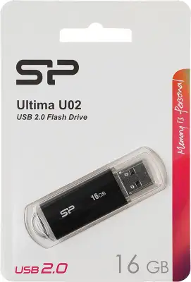 Флеш Диск Silicon Power 16Gb Ultima U02 SP016GBUF2U02V1K USB2.0 черный