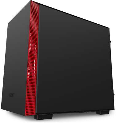 Корпус NZXT H210i, черный/красный, mini-ITX, Без БП (CA-H210I-BR)