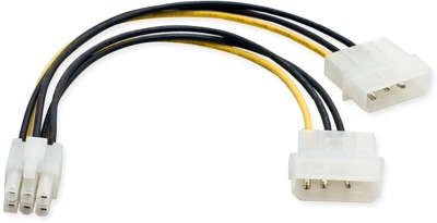 114-215-001 Переходник питания 2x 4-Pin MOLEX (F) - 6-Pin PCI-E (M) 0.15M