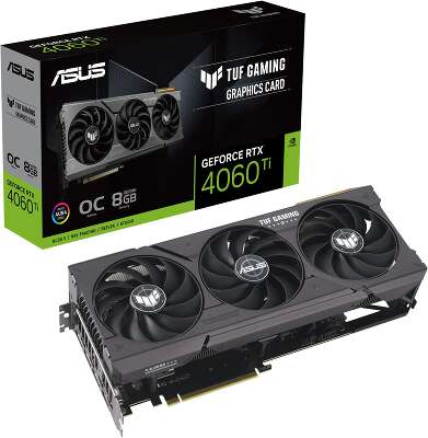 Видеокарта ASUS NVIDIA nVidia GeForce RTX 4060Ti TUF-RTX4060TI-O8G-GAMING 8Gb DDR6X PCI-E HDMI, 3DP