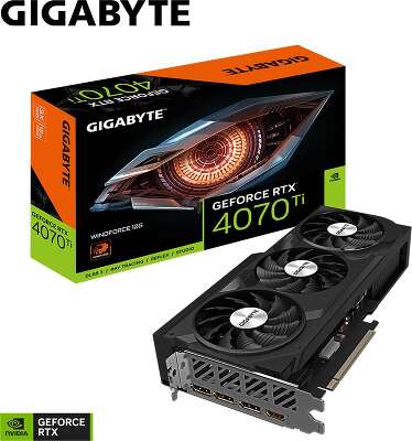 Видеокарта GIGABYTE NVIDIA nVidia GeForce RTX 4070Ti WINDFORCE OC 12Gb DDR6X PCI-E HDMI, 3DP