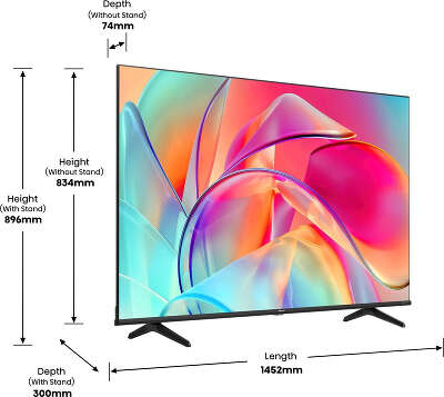 Телевизор 65" Hisense 65E7KQ, QLED, 4K UHD, черный