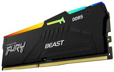 Модуль памяти DDR5 DIMM 16Gb DDR5600 Kingston FURY Beast RGB (KF556C40BBA-16)